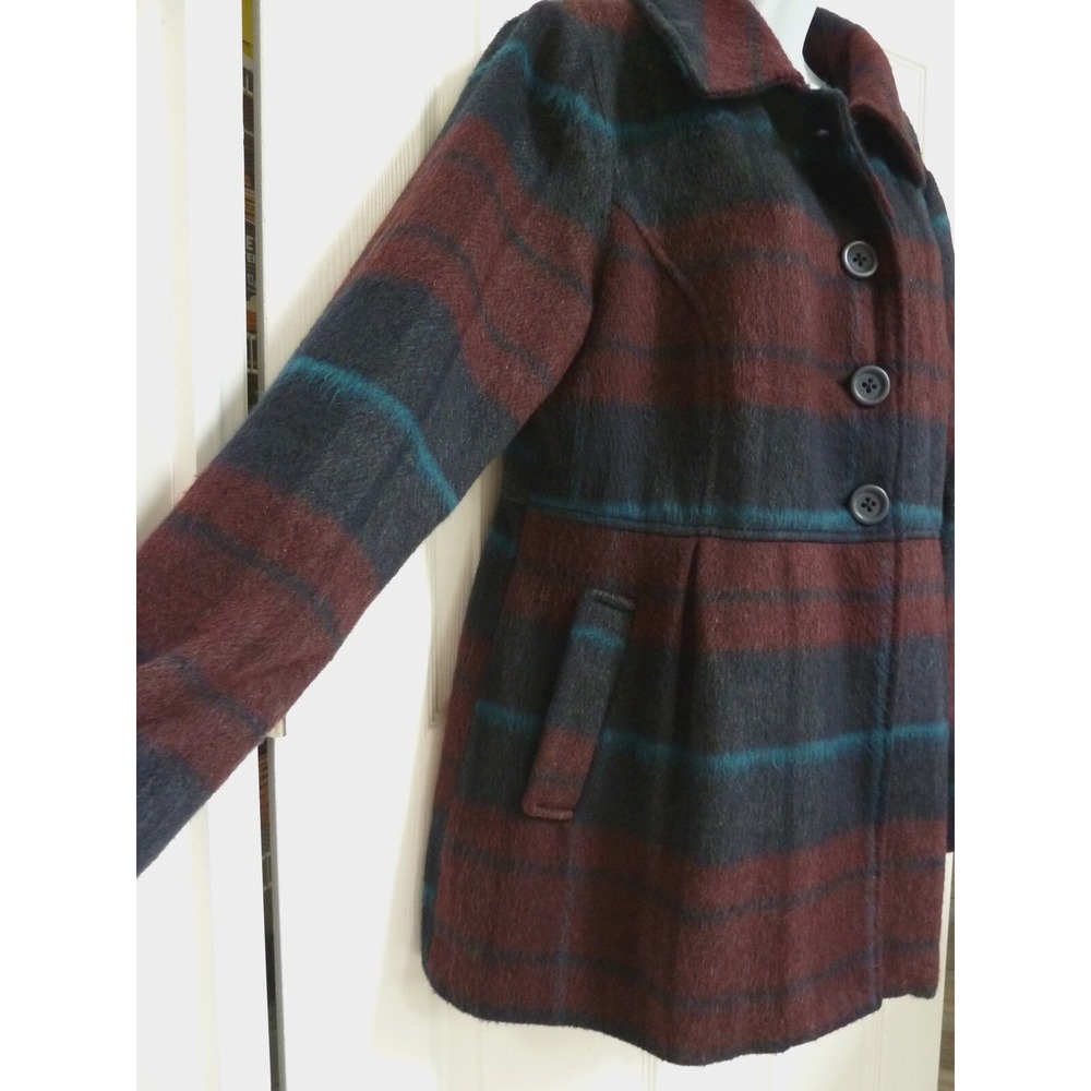 *COFFEE SHOP SANTA FE NY Sz XL Plaid Belted Back Barn Jacket Short Country* - Picture 3 of 7